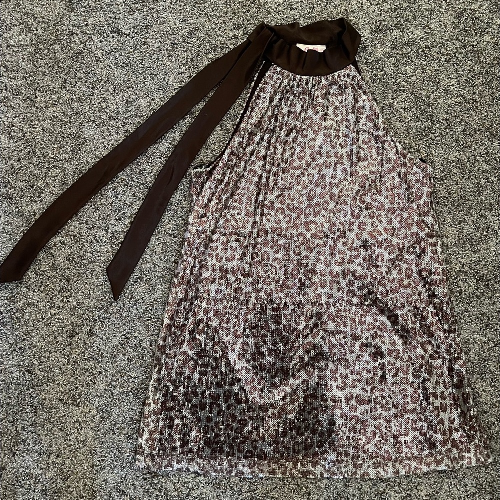 Candie’s Sequined Leopard Print Top